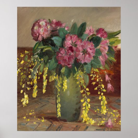 Roze Rhododendrons van Ancher Poster (Voorkant)