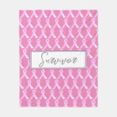 Roze ribbenemende borstkanker Survivor Fleece Blan (Voorkant)