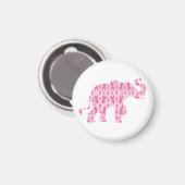 Roze Ribbin Elephant Magnet (Voorkant / Achterkant)