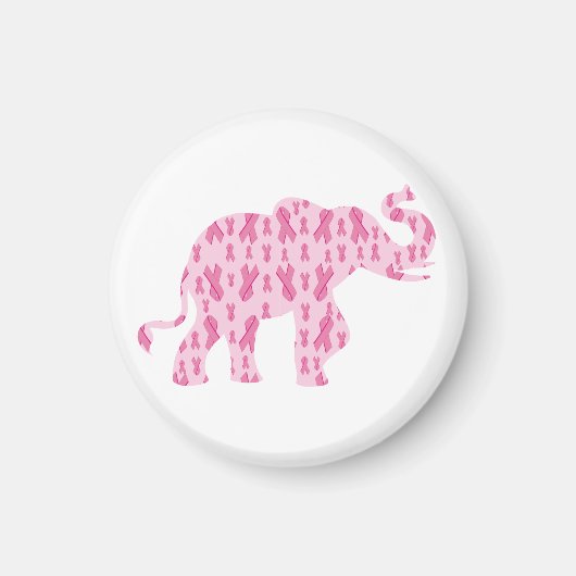 Roze Ribbin Elephant Magnet (Voorkant)