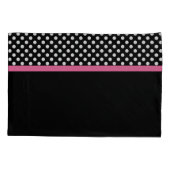 Roze ribbon Black & White Polka Dots Name Kussensloop (Achterkant-Links)