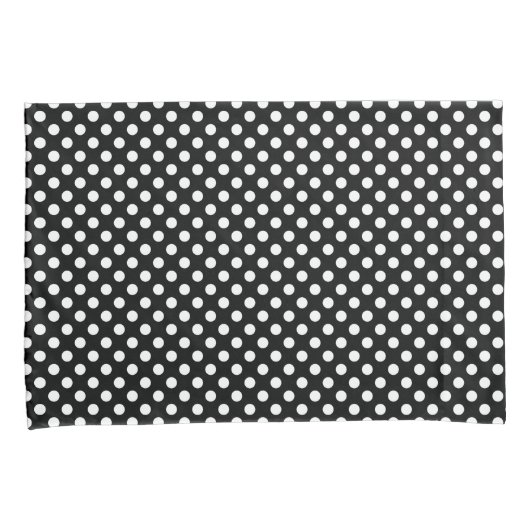 Roze ribbon Black & White Polka Dots Name Kussensloop (Voorkant-Rechts)