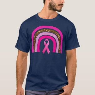 Roze Ribbon Boho Rainbow Borst Cancer Bewustheid M T-shirt