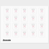 Roze Ribbon Bow meisje baby shower boekenplaat Vierkante Sticker (Vel)