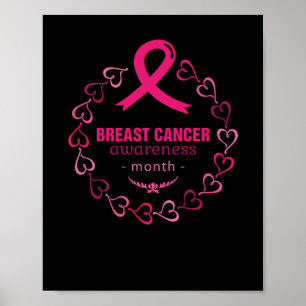 Roze Ribbon Breast Cancer Bewustheidsmaand Poster