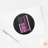 Roze Ribbon Breast Cancer Bewustheidsmaand Ronde Sticker (Envelop)
