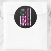 Roze Ribbon Breast Cancer Bewustheidsmaand Ronde Sticker (Tas)