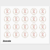 Roze Ribbon Breast Cancer Naam Michelle Ronde Sticker (Vel)