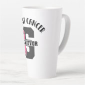 Roze ribbon Breast Cancer Overleving Latte Mok (Rechterhoek)