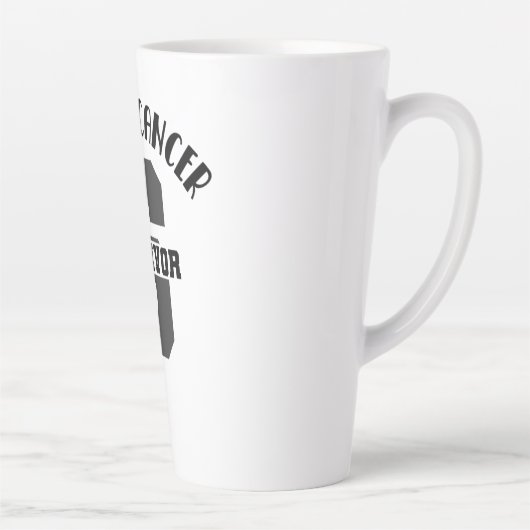 Roze ribbon Breast Cancer Overleving Latte Mok (Rechts)