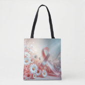 Roze ribbon Breast Cancer Overleving Tote Bag (Voorkant)