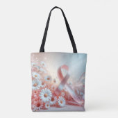 Roze ribbon Breast Cancer Overleving Tote Bag (Achterkant)