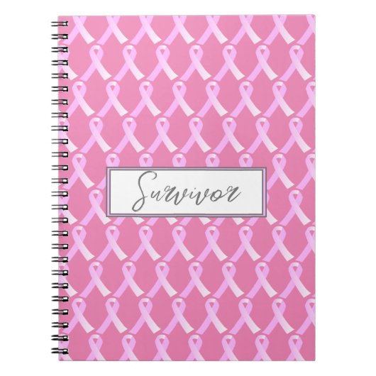 Roze Ribbon Breast Cancer Survivor Notitieboek (Voorkant)