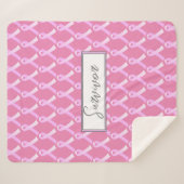 Roze Ribbon Breast Cancer Survivor Sherpa Blanket Sherpa Deken (Voorkant (horizontaal))