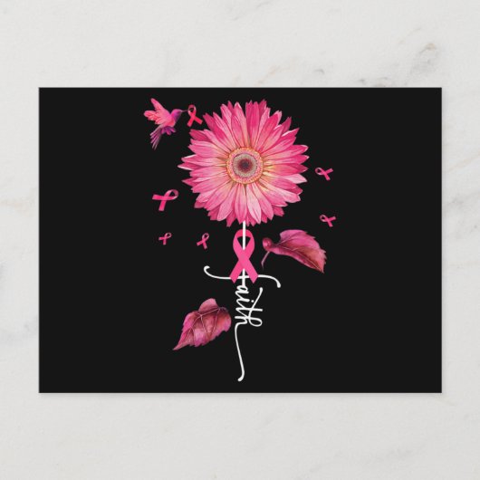 Roze Ribbon Daisy Faith - Borstkanker Bewustheid Briefkaart (Voorkant)