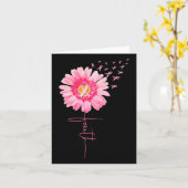 Roze Ribbon Daisy Faith - Borstkanker Bewustheid Kaart (Gele Bloem)