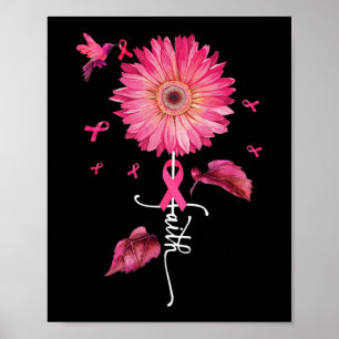 Roze Ribbon Daisy Faith - Borstkanker Bewustheid Poster