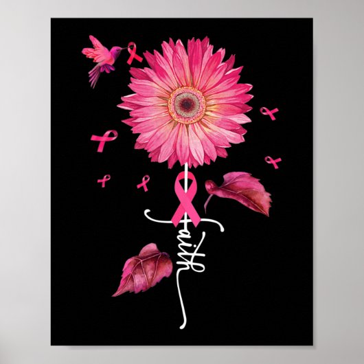 Roze Ribbon Daisy Faith - Borstkanker Bewustheid Poster (Voorkant)
