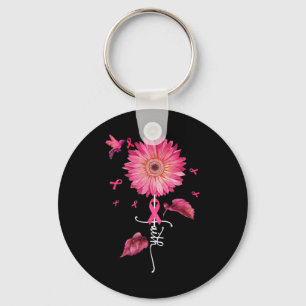 Roze Ribbon Daisy Faith - Borstkanker Bewustheid Sleutelhanger