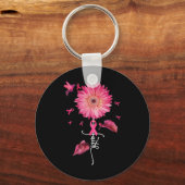 Roze Ribbon Daisy Faith - Borstkanker Bewustheid Sleutelhanger (Voorkant)