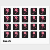 Roze Ribbon Daisy Faith - Borstkanker Bewustheid Vierkante Sticker (Vel)
