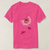 Roze Ribbon Daisy Faith Breast Cancer Bewustheid M T-shirt (Design voorkant)