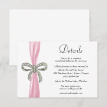 Roze ribbon Diamond Bow Wedding Details