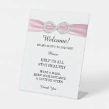 Roze ribbon Diamond Infinity Wedding Safety