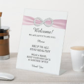 Roze ribbon Diamond Infinity Wedding Safety Reclamebord Met Voetstuk (Insitu)