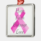 Roze Ribbon Faith Square Ornament (Links)