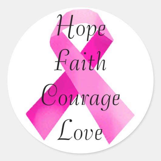 Roze ribbon Faith Stickers (Voorkant)