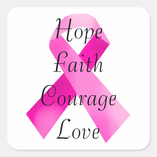 Roze ribbon Faith Stickers (Voorkant)