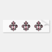 Roze Ribbon Fleur de lis Bumpersticker (Voorkant)