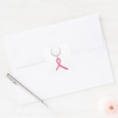 Roze Ribbon Golf Vierkante Sticker (Envelop)