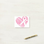 Roze Ribbon Heart Breast Cancer Awareness Gift Post-it® Notes (Op bureau)