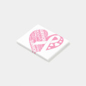 Roze Ribbon Heart Breast Cancer Awareness Gift Post-it® Notes (Schuin)