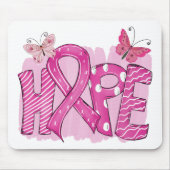 Roze Ribbon Hope Fighter Warrior Breast Cancer Muismat (Voorkant)