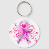 Roze Ribbon Hope Love Cure Sleutelhanger (Voorkant)