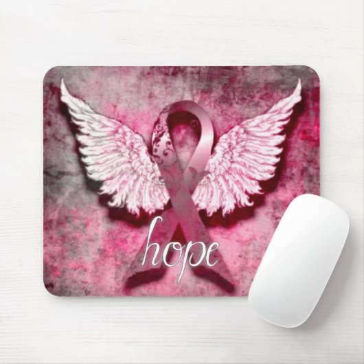 Roze Ribbon Hope op Vetro Design Muismat (Met muis)