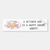 Roze Ribbon Hound Bumpersticker (Voorkant)