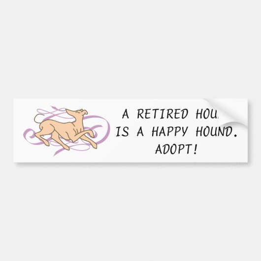 Roze Ribbon Hound Bumpersticker (Voorkant)