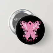 Roze Ribbon Love Ronde Button 5,7 Cm (Voorkant /achterkant)