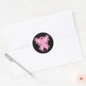 Roze Ribbon Love Ronde Sticker (Envelop)