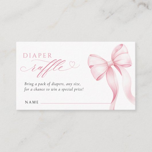 Roze Ribbon Luier Raffle Enclosure Kaart (Voorkant)