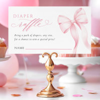 Roze Ribbon Luier Raffle Enclosure Kaart