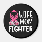 Roze Ribbon Mam Wife Fighter Warrior Breast Cancer Magneet (Voorkant)