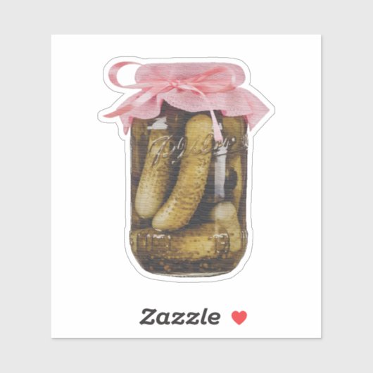 Roze Ribbon Pickle Jar Charm Sticker (Vel)