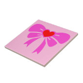 Roze Ribbon Preppy y2k Trendy Minimalistische Coqu Tegeltje (Zijkant)