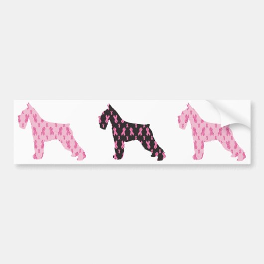 Roze Ribbon Schnauzer Bumpersticker (Voorkant)