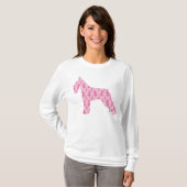 Roze Ribbon Schnauzer tegen kanker T-shirt (Voorkant volledig)